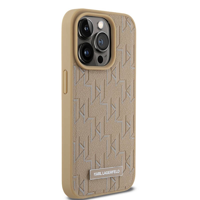 Apple iPhone 15 Pro Kılıf Karl Lagerfeld Orjinal Lisanslı M-safe Şarj Özellikli KL Yazılı Hot Stamp Kapak - 9