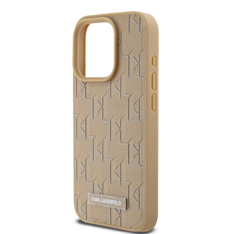 Apple iPhone 15 Pro Kılıf Karl Lagerfeld Orjinal Lisanslı M-safe Şarj Özellikli KL Yazılı Hot Stamp Kapak - 13