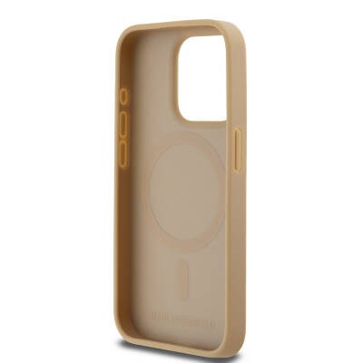 Apple iPhone 15 Pro Kılıf Karl Lagerfeld Orjinal Lisanslı M-safe Şarj Özellikli KL Yazılı Hot Stamp Kapak - 15