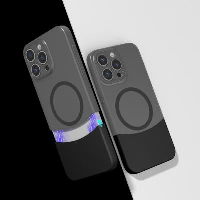 Apple iPhone 15 Pro Kılıf M-Safe Şarj Özellikli Mıknatıslı Zore Duble Kapak - Zore