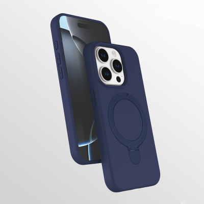 Apple iPhone 15 Pro Kılıf M-safe Şarj Özellikli Standlı Zore Samara Kapak - Zore