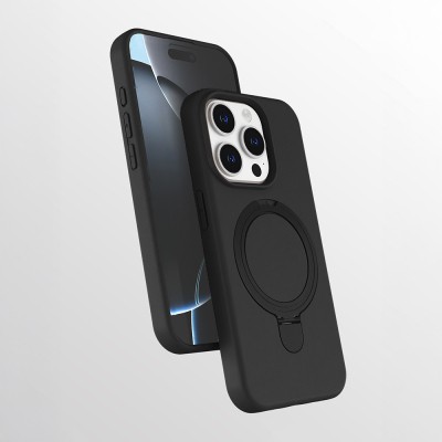 Apple iPhone 15 Pro Kılıf M-safe Şarj Özellikli Standlı Zore Samara Kapak - 3
