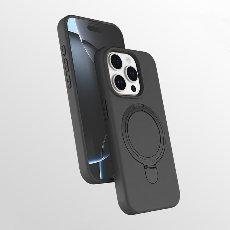 Apple iPhone 15 Pro Kılıf M-safe Şarj Özellikli Standlı Zore Samara Kapak - 7