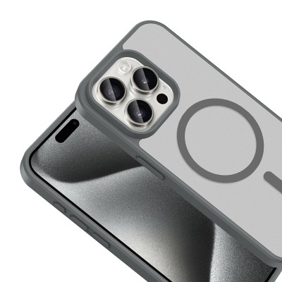 Apple iPhone 15 Pro Kılıf M-safe Şarj Özellikli Zore Babet Kapak - 9