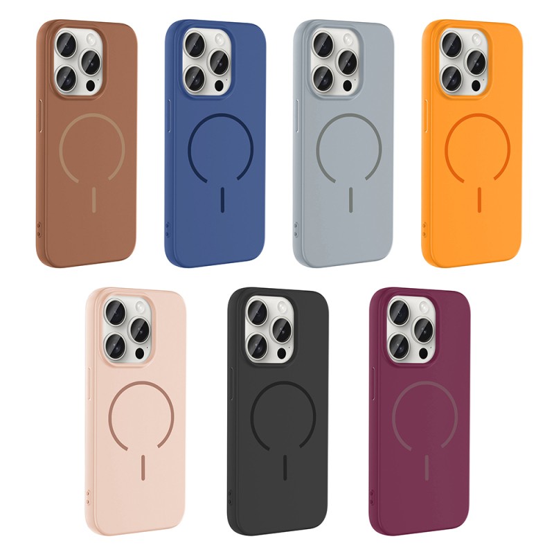 Apple iPhone 15 Pro Kılıf M-safe Şarj Özellikli Zore Meta Kapak - 23