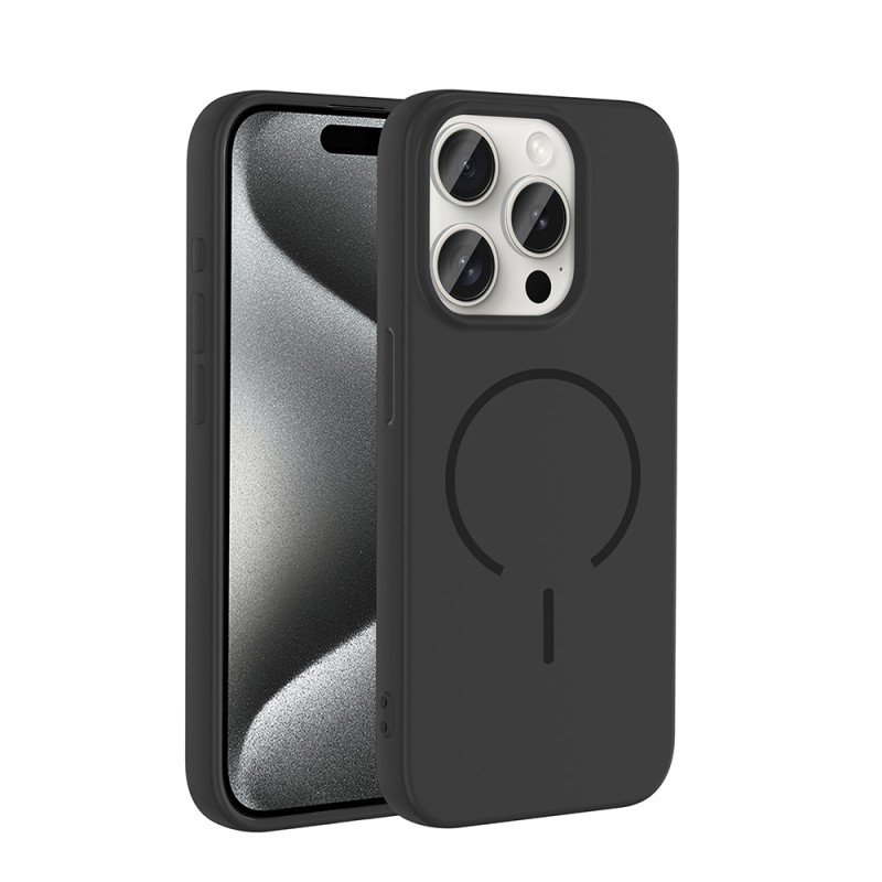 Apple iPhone 15 Pro Kılıf M-safe Şarj Özellikli Zore Meta Kapak - 3