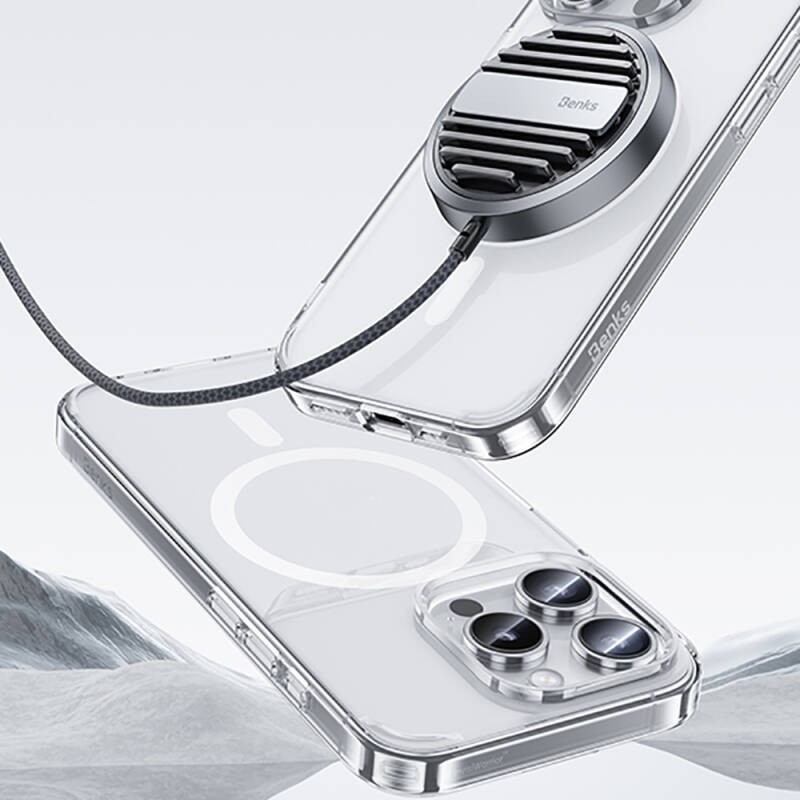 Apple iPhone 15 Pro Kılıf M-safe Şarj Özellikli Airbagli Şeffaf Benks LucentPro Serisi Kapak - 9