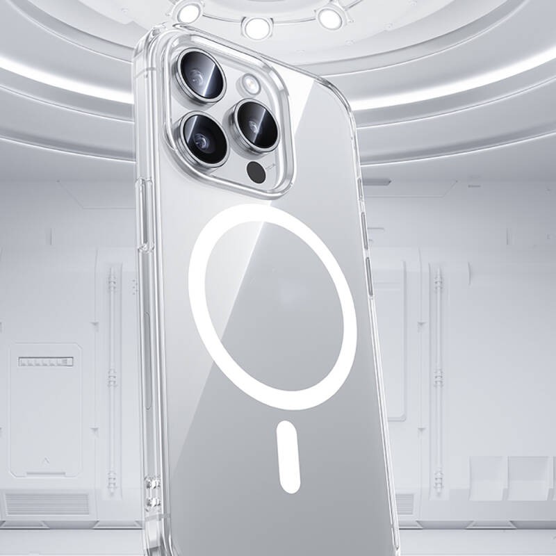 Apple iPhone 15 Pro Kılıf M-safe Şarj Özellikli Airbagli Şeffaf Benks LucentPro Serisi Kapak - 11