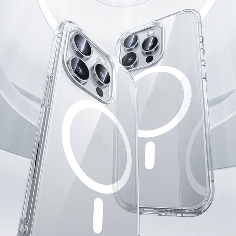 Apple iPhone 15 Pro Kılıf M-safe Şarj Özellikli Airbagli Şeffaf Benks LucentPro Serisi Kapak - 13