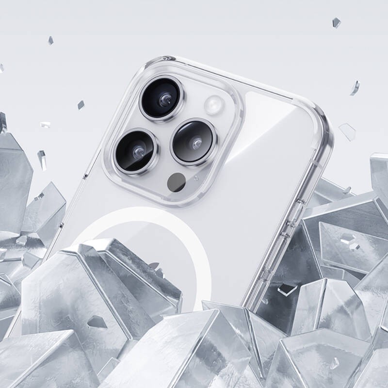 Apple iPhone 15 Pro Kılıf M-safe Şarj Özellikli Airbagli Şeffaf Benks LucentPro Serisi Kapak - 15