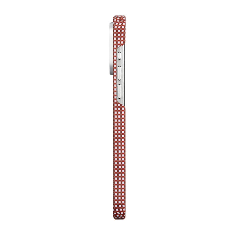 Apple iPhone 15 Pro Kılıf M-safe Şarj Özellikli Awa Tasarımlı 1500D Aramid Karbon Fiber Pitaka Ultra-Slim Classic Serisi Bonfire Kapak - 4