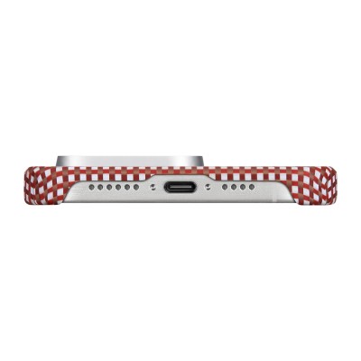 Apple iPhone 15 Pro Kılıf M-safe Şarj Özellikli Awa Tasarımlı 1500D Aramid Karbon Fiber Pitaka Ultra-Slim Classic Serisi Bonfire Kapak - 5