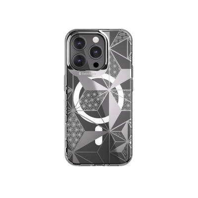 Apple iPhone 15 Pro Kılıf M-safe Şarj Özellikli Çift IMD Baskılı Lisanslı Switcheasy Artist-M Asanoha Kapak - Switcheasy