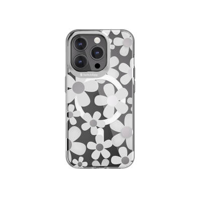 Apple iPhone 15 Pro Kılıf M-safe Şarj Özellikli Çift IMD Baskılı Lisanslı Switcheasy Artist-M Fleur Kapak - Switcheasy