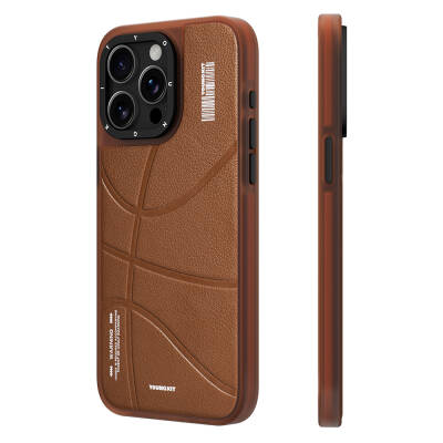 Apple iPhone 15 Pro Kılıf M-safe Şarj Özellikli Youngkit Backboard Serisi Leather Kapak - Youngkit