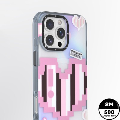 Apple iPhone 15 Pro Kılıf M-safe Şarj Özellikli Youngkit Love Serisi Kapak - 8