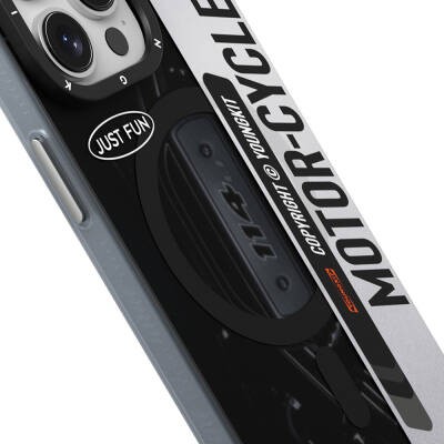 Apple iPhone 15 Pro Kılıf M-safe Şarj Özellikli Youngkit Motorcycle Legend Serisi Kapak - 6