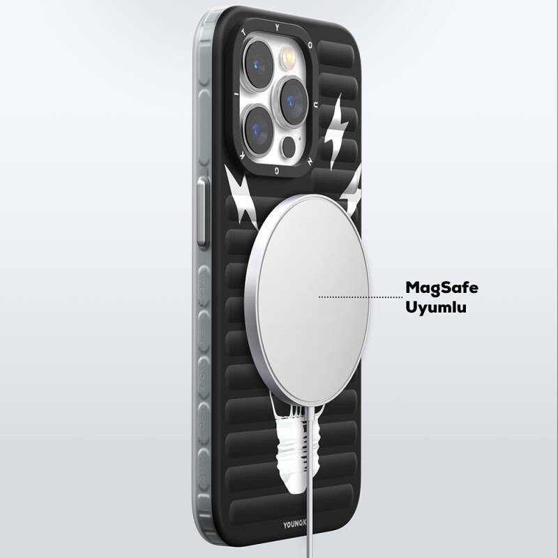 Apple iPhone 15 Pro Kılıf M-safe Şarj Özellikli Youngkit Open Mind Serisi Kapak - 9