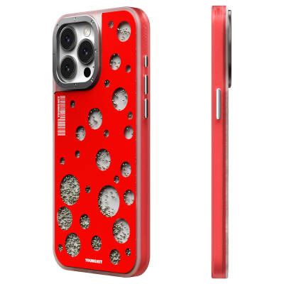 Apple iPhone 15 Pro Kılıf M-safe Şarj Özellikli Youngkit Quicksand Beads Serisi Kapak - Youngkit