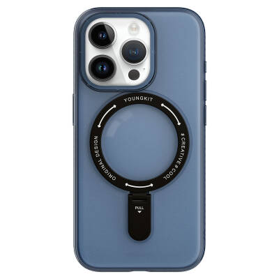 Apple iPhone 15 Pro Kılıf M-safe Şarj Özellikli Youngkit Rock Serisi Kapak - Youngkit