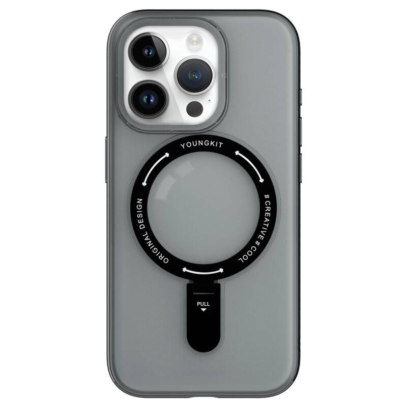 Apple iPhone 15 Pro Kılıf M-safe Şarj Özellikli Youngkit Rock Serisi Kapak - 5