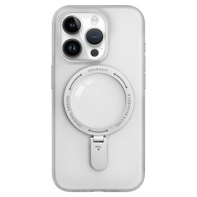 Apple iPhone 15 Pro Kılıf M-safe Şarj Özellikli Youngkit Rock Serisi Kapak - 6