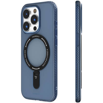 Apple iPhone 15 Pro Kılıf M-safe Şarj Özellikli Youngkit Rock Serisi Kapak - 10