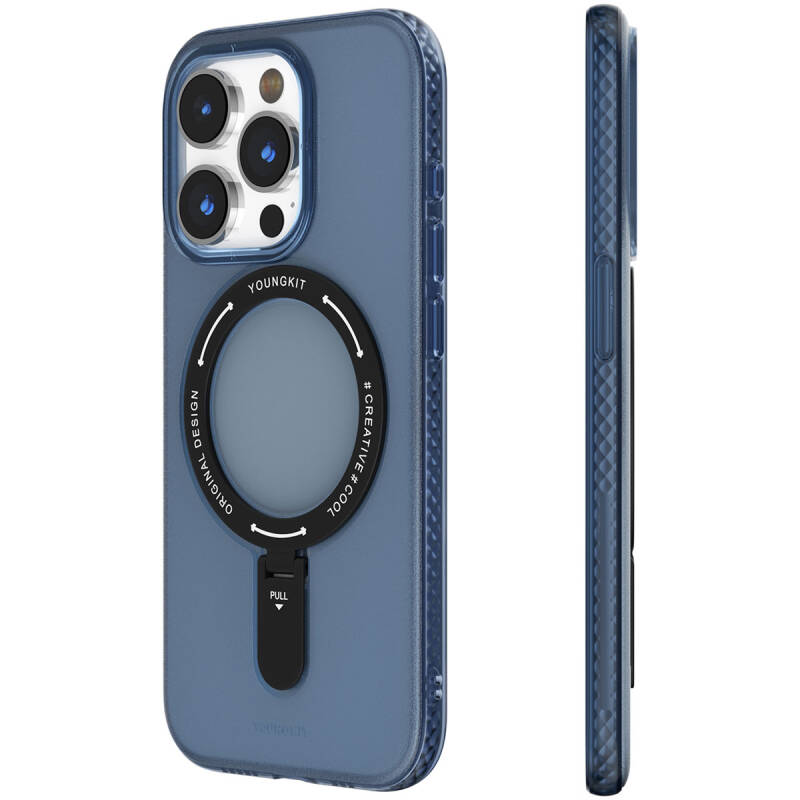 Apple iPhone 15 Pro Kılıf M-safe Şarj Özellikli Youngkit Rock Serisi Kapak - 10