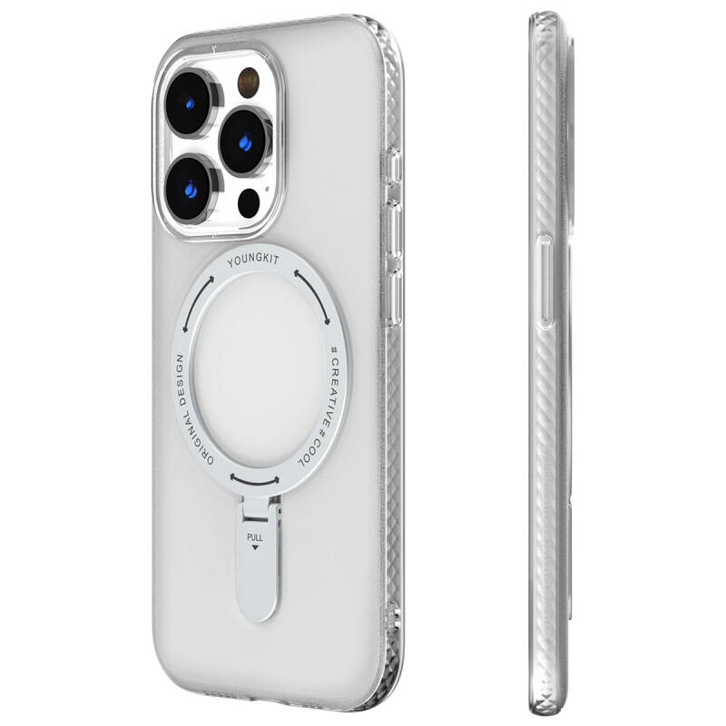 Apple iPhone 15 Pro Kılıf M-safe Şarj Özellikli Youngkit Rock Serisi Kapak - 11