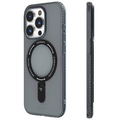 Apple iPhone 15 Pro Kılıf M-safe Şarj Özellikli Youngkit Rock Serisi Kapak - 12