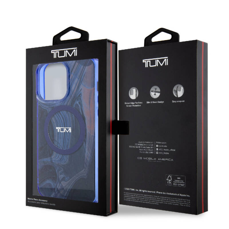 Apple iPhone 15 Pro Kılıf TUMI Orjinal Lisanslı M-safe Şarj Özellikli PC TPU Çift Katmanlı Sıvı Baskılı Kapak - 8