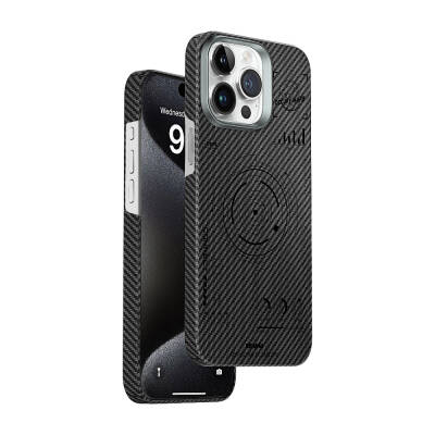 Apple iPhone 15 Pro Kılıf Wiwu HHX-016 Karbon Fiber 600D Mars Kapak - Wiwu