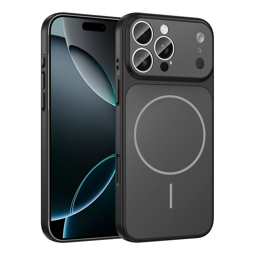 iPhone 15 Pro Kılıf Zore M-Safe Şarj Özellikli Kamera Korumalı Formen Kapak - Siyah