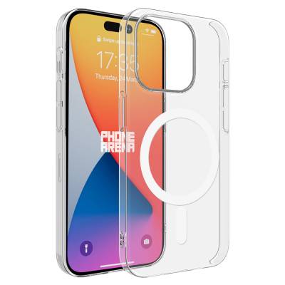 Apple iPhone 15 Pro Kılıf Zore M-safe Şarj Özellikli Şeffaf Tek Kamera Çerçeveli Porto Kapak - Zore