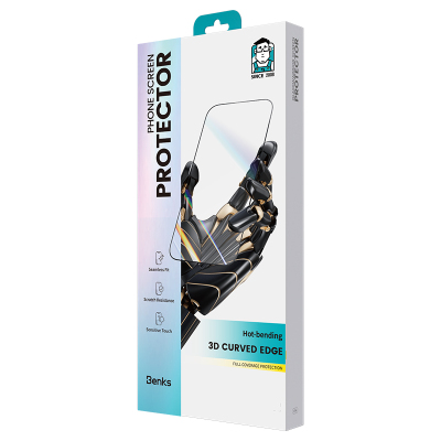 Apple iPhone 15 Pro Max Benks Arc Shield 3D Eğimli HD Parmak İzi Dirençli Ekran Koruyucu - Benks