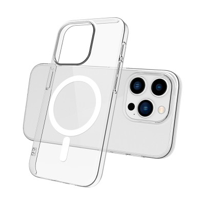 Apple iPhone 15 Pro Max Camera Protected M-Safe Charging Transparent Zore London Sert PC Case - 4