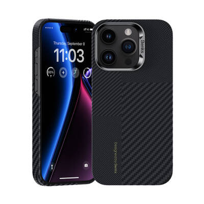 Apple iPhone 15 Pro Max Carbon Fiber Benks Montage ArmorAir Kevlar Cover with Magsafe Charging Feature - Benks