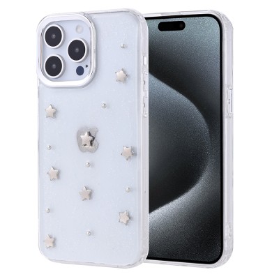 Apple iPhone 15 Pro Max Case Airbag Design Silvery Transparent Zore Kutup Cover - 4