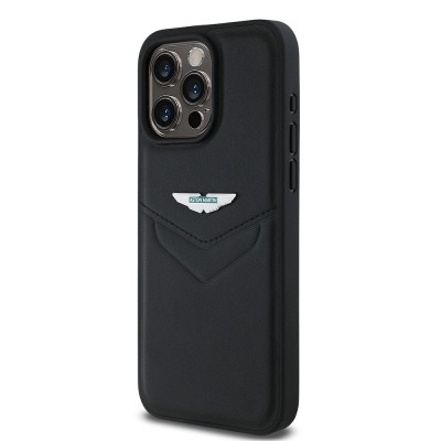 Apple iPhone 15 Pro Max Case Aston Martin Original Licensed Victory Design PU Leather Metal Logo Cover - 3