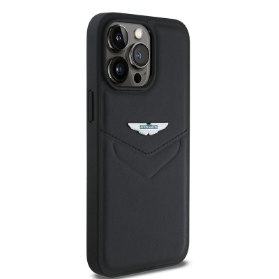 Apple iPhone 15 Pro Max Case Aston Martin Original Licensed Victory Design PU Leather Metal Logo Cover - 4