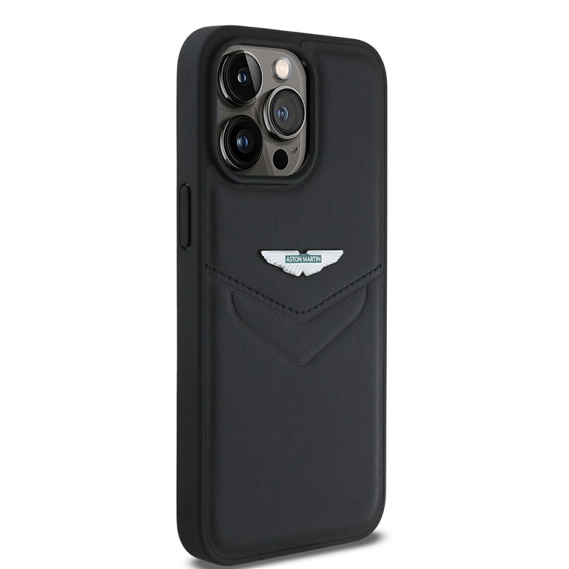Apple iPhone 15 Pro Max Case Aston Martin Original Licensed Victory Design PU Leather Metal Logo Cover - 4