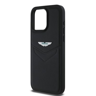 Apple iPhone 15 Pro Max Case Aston Martin Original Licensed Victory Design PU Leather Metal Logo Cover - 5