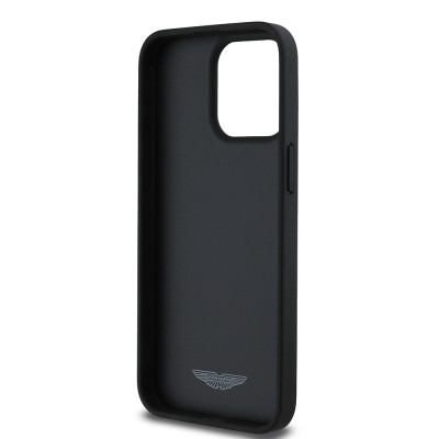 Apple iPhone 15 Pro Max Case Aston Martin Original Licensed Victory Design PU Leather Metal Logo Cover - 6