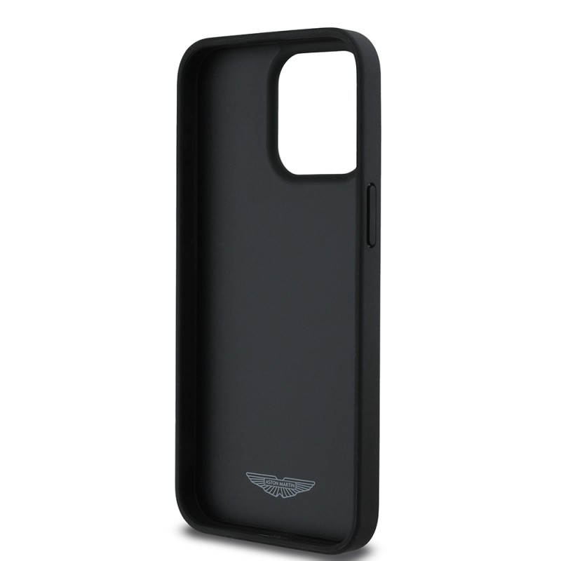 Apple iPhone 15 Pro Max Case Aston Martin Original Licensed Victory Design PU Leather Metal Logo Cover - 6