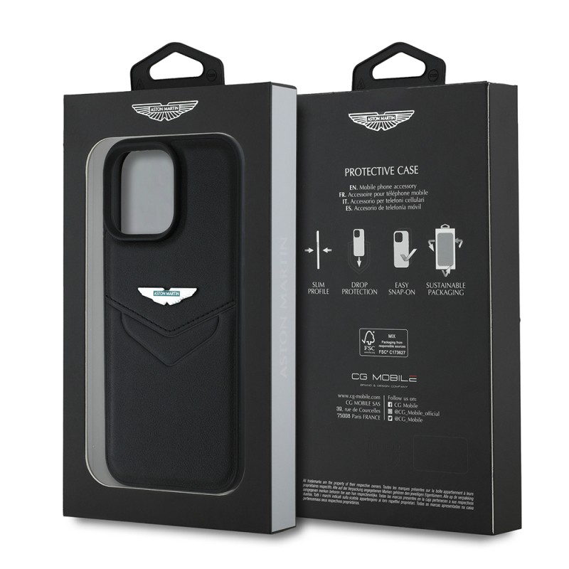 Apple iPhone 15 Pro Max Case Aston Martin Original Licensed Victory Design PU Leather Metal Logo Cover - 9