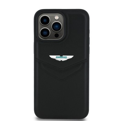 Apple iPhone 15 Pro Max Case Aston Martin Original Licensed Victory Design PU Leather Metal Logo Cover - 2