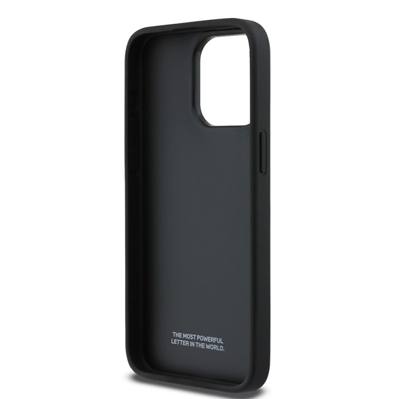 Apple iPhone 15 Pro Max Case BMW Original Licensed Carbon Fiber Design and Metal Logo PU Leather Cover - 8