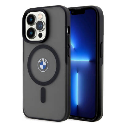 Apple iPhone 15 Pro Max Case BMW Original Licensed Magsafe Charging Feature IML Printing Logo Frosted Matte Cover - 10
