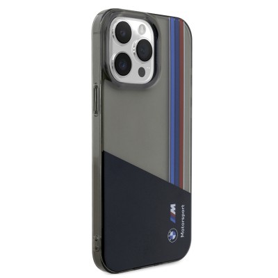 Apple iPhone 15 Pro Max Case BMW Original Licensed Semi-Transparent M Design Striped Cover - 5