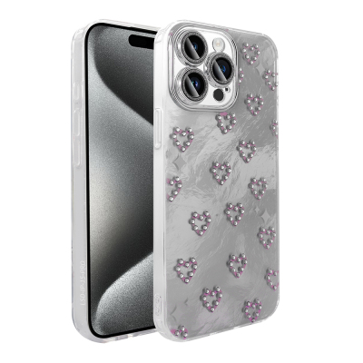 Apple iPhone 15 Pro Max Case Camera Protection Figured Zore Ponti Silicone Cover - Zore